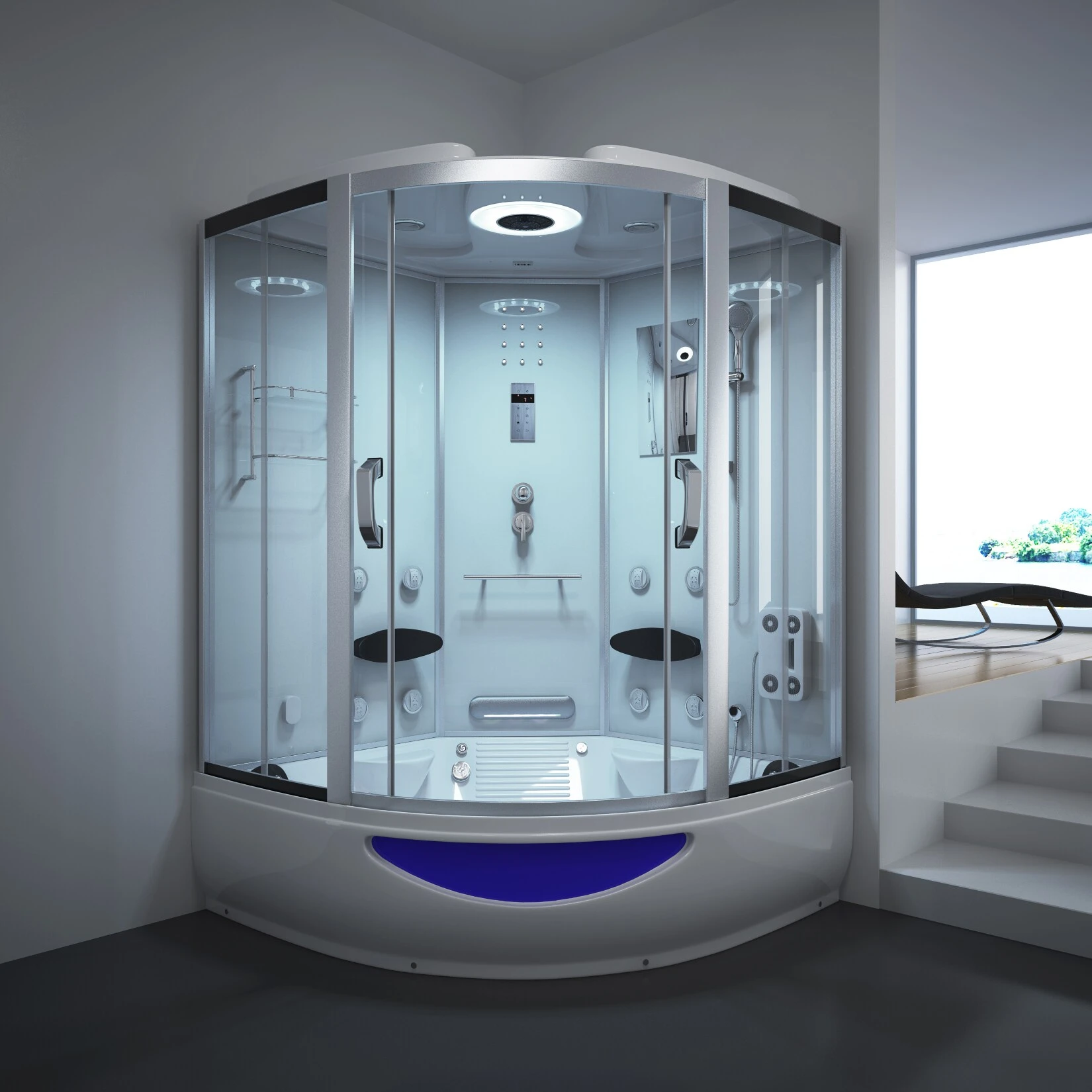 Home Deluxe Exclusive Dampfduschkabine, Weiß 3 Home Deluxe Exclusive Dampfduschkabine, Weiß