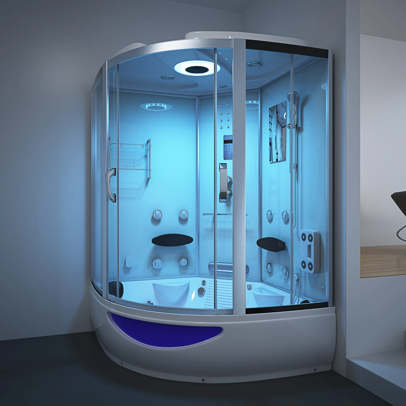 Home Deluxe Exclusive Dampfduschkabine, Weiß 5 Home Deluxe Exclusive Dampfduschkabine, Weiß – Bild 3