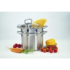 Sonstiges Spaghettitopf 3 Tlg. Edelstahl Mit Glasdeckel