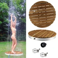 @tec Garten-Bodendusche Aus Teak-Holz, Rund -KALDEWEI-Shop 1934079000 prod 006
