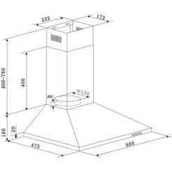 PKM Dunstabzugshaube 6091H 350m³ Kaminhaube 60 Cm -KALDEWEI-Shop 1964650000 prod 003
