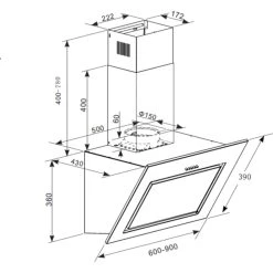 PKM Dunstabzugshaube S7-60ABTH Kopffreihaube 60 Cm Schwarz -KALDEWEI-Shop 1964656000 prod 002