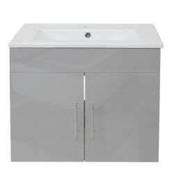 Waschbecken + Unterschrank MCW-D16, Waschbecken Waschtisch, Hochglanz 60cm ~ Grau -KALDEWEI-Shop 2025486002 prod 003