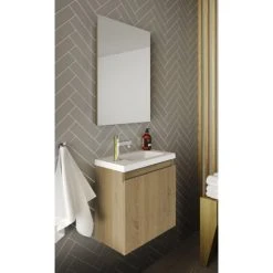 Allibert Badmöbel-Set PORTO PACK 40 Cm Grifflos, Hamilton Eiche