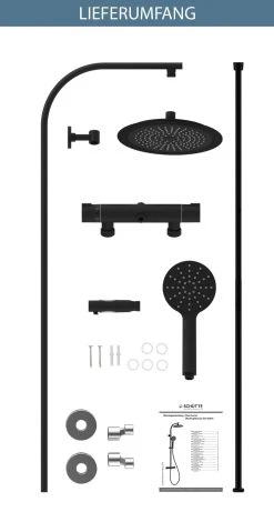 Schütte Überkopf-Brauseset Madura Fresh, Schwarz Matt -KALDEWEI-Shop 2137018000 prod 004