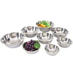 Rührschüsselset MCW-G98, Salatschüssel Servierschüssel, 8-teilig Edelstahl Stapelbar