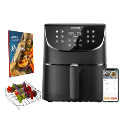 Cosori Smart 5,5-Liter Heißluftfritteuse CS158-AF-RXB Mit Spießregalsatz Mit 5x Spießen Und Spießablage Schwarz