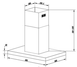Respekta Inselhaube 90 Cm CH 44099 GISAM Edelstahl/schwarz -KALDEWEI-Shop 2208341000 prod 002