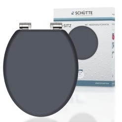 Schütte SCHÜTTE WC-Sitz SPIRIT ANTHRAZIT Mit MDF Holzkern Und Absenkautomatik
