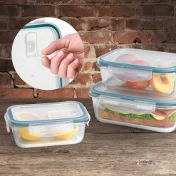 Kochwerk Glas-Frischhaltedosen Klick-it 6-tlg. Mit Mikrowellenventil Versch. Farben -KALDEWEI-Shop 2301780001 prod 002