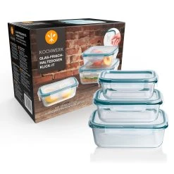 Kochwerk Glas-Frischhaltedosen Klick-it 6-tlg. Mit Mikrowellenventil Versch. Farben -KALDEWEI-Shop 2301780001 prod 005