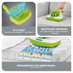 CLEANmaxx Milben-Handstaubsauger Kompakt Mit UV-C-Licht 300W Weiß/limegreen -KALDEWEI-Shop 2421866000 prod 002