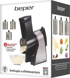 BEPER BP.400 Elektrischer Gemüsehobel Aus Stahl Mit 3 Aufsätzen, Julienne Scheiben & Reibe -KALDEWEI-Shop 2451459000 prod 004