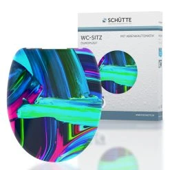 Schütte WC Sitz NEON PAINT, Duroplast Toilettendeckel Mit Absenkautomatik Motiv