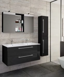 VCM 4-tlg. Doppel Waschplatz 2 Waschtisch Badmöbel Set Waschbecken Budasi SC -KALDEWEI-Shop 8600043100 917554 prod 005