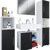 VCM 4-tlg. Badmöbel Set Komplett Badschrank Unterschrank Hochschrank Flandu Ill