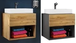 VCM 2-tlg. Waschtisch Waschplatz Badmöbel Waschbecken Bad Schrank Keramik Lendas Ll