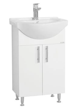 VCM 2-tlg. Waschplatz Waschtisch Badmöbel Set Waschbecken Drehtüren Lisalo M