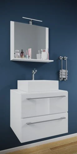 VCM 3-tlg. Waschplatz Waschtisch Badmöbel Set Waschbecken Badinos Ll 2 Schublade -KALDEWEI-Shop 8600043100 918808 prod 002