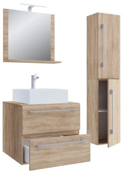 VCM 4-tlg. Waschplatz Waschtisch Badmöbel Set Waschbecken Badinos Ll 2 Schublade -KALDEWEI-Shop 8600043100 918813 prod 003