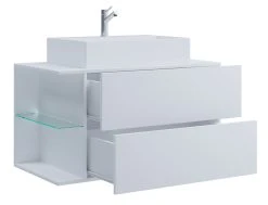 VCM 2-tlg. Waschplatz Waschtisch Badmöbel Set Waschbecken Hausa L Schublade -KALDEWEI-Shop 8600043100 918924 prod 003