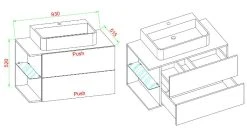VCM 3-tlg. Waschplatz Waschtisch Badmöbel Set Waschbecken Hausa L Schublade -KALDEWEI-Shop 8600043100 918929 prod 002