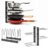 MAKLIK Pfannen Regal 4 Ablagen - 38x21x25 Deckel Organizer Küche Zubehör Topf Organizer
