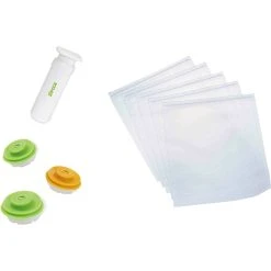 Dynamic24 10tlg. Set Vakuumierer Garbeutel Ventil Folien Beutel Sous Vite Vakuumierbeutel