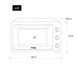 HKoenig FO25 Mini-Backofen 1500 W -KALDEWEI-Shop 8600298500 95011 prod 005