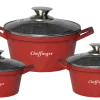 Cheffinger Diamant Kochgeschirr 6 Teilig Topf Induktion Alu Guss Kochtopfset Rot -KALDEWEI-Shop 8600298500 98209 prod 001