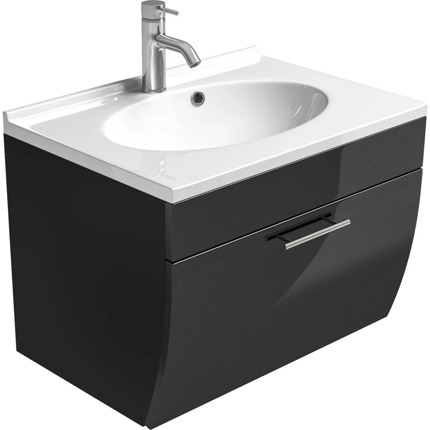 Posseik Waschplatz Salona Anthrazit Waschtisch Inkl. Mineralguss-Waschbecken 5 Posseik Waschplatz Salona Anthrazit Waschtisch Inkl. Mineralguss-Waschbecken – Bild 3