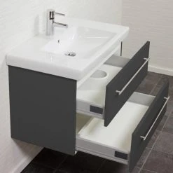 Villeroy & Boch Badmöbel Villeroy Und Boch Subway 2.0 80 Cm In Anthrazit Seidenglanz Waschbecken -KALDEWEI-Shop 8600335800 18720 prod 004