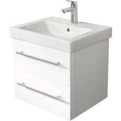 Badmöbel Inkl. Villeroy & Boch Waschbecken Subway 2.0 55cm Weiß Hochglanz
