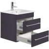 Badmöbel Inkl. Villeroy & Boch Waschbecken Venticello 50cm Anthrazit Seidenglanz