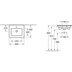 Badmöbel Inkl. Villeroy & Boch Waschbecken Venticello 50cm Anthrazit Seidenglanz -KALDEWEI-Shop 8600335800 18725 prod 005