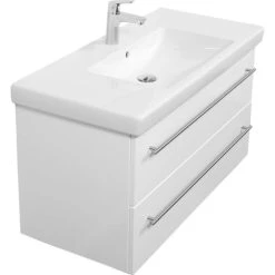 Badmöbel Inkl. Villeroy & Boch Waschbecken Subway 2.0 100cm Weiß Hochglanz