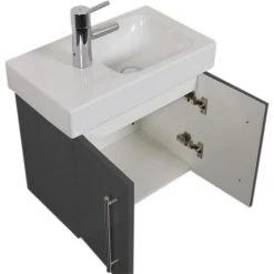 KERAMAG Waschtisch Waschbecken Bad Unterschrank Icon XS B: 53 Cm Links Anthrazit -KALDEWEI-Shop 8600335800 18760 prod 003