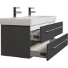KERAMAG Waschtisch Doppel Waschbecken Bad Unterschrank Icon B: 120 Cm Anthrazit