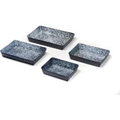 Acerto Emaille Ofenform Eckig, 4er Set