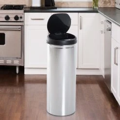 HOMCOM Abfalleimer Mit IR Sensor Und Inneneimer Silber 30,5 X 30,5 X 85,5 Cm (LxBxH) | Auomatik Mülleimer Kücheneimer Mit Sensor Abfall -KALDEWEI-Shop 8600336600 03 0027 prod 003