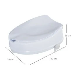 HOMCOM Toilettensitzerhöhung Mit Deckel Weiß 35 X 40 X 16 Cm (BxTxH) | WC Erhöhung WC-Sitz Für Senioren Toilettenaufsatz -KALDEWEI-Shop 8600336600 713 075 prod 005
