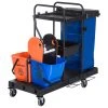 HOMCOM Putzwagen Mit 4 Leichtgängigen Rollen Schwarz, Blau, Orange 111x 63,3x 103 Cm (LxBxH) | Reinigungswagen Wischwagen Systemwagen Mit Rollen -KALDEWEI-Shop 8600336600 720 008 prod 001