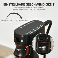 HOMCOM Stabmixer Mit Schneebesen, Messbecher Und Zerkleinerungsschüssel Bunt 10L X 6,5B X 41H Cm | Stabmixer Mixstab Mixer Handmixer Zerkleinerer Küchenmaschine -KALDEWEI-Shop 8600336600 800 103V90 prod 006