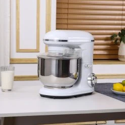 HOMCOM Standmixer Mit Zubehör Weiß 37L X 23B X 37H Cm | Handrührer Elektrisches Handmixer-Set Mixer Handmixer Standmixer -KALDEWEI-Shop 8600336600 800 112V90WT prod 006