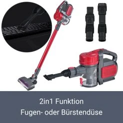 Juskys 2in1 Akku Staubsauger VAC100 Pro - Handstaubsauger Kabellos & Beutellos - Rot -KALDEWEI-Shop 8600348200 63630738 prod 004