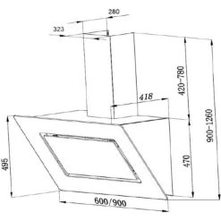 PKM 9040/90BZ Dunstabzugshaube Schwarz 90cm Kopffreihaube Ab- Umluft -KALDEWEI-Shop 8600349300 1191 prod 002