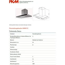PKM 8090G Z LED 90cm Edelstahl Kaminabzugshaube Dunstabzugshaube A -KALDEWEI-Shop 8600349300 1270 prod 005