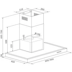 PKM 9004W Dunstabzugshaube 90cm Edelstahl LED Kaminhaube Abluft Umluft -KALDEWEI-Shop 8600349300 1328 prod 002