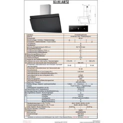 PKM S3-90 ABTZ 90cm Schwarz Glas Edelstahl Dunstabzugshaube Kopffrei -KALDEWEI-Shop 8600349300 1394 prod 003