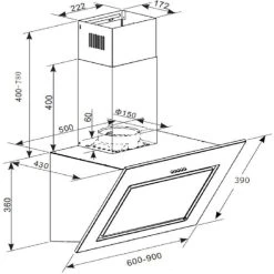 Umluftset Dunstabzugshaube + Aktivkohlefilter PKM S7-90ABTH 90cm Black -KALDEWEI-Shop 8600349300 1444 prod 002